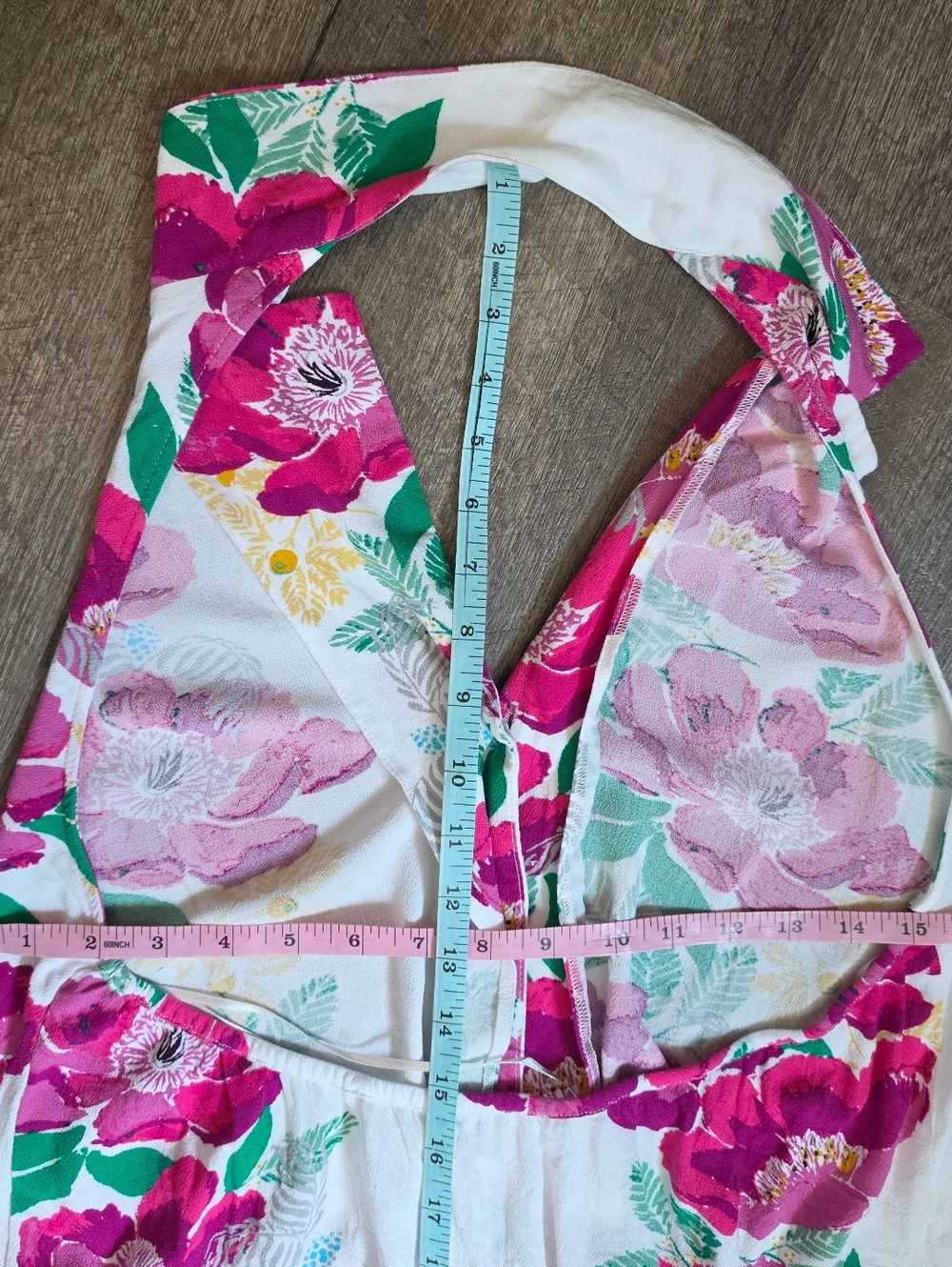 Free People Intimately Offshore Floral Button-Down Halter Bodysuit Womens S Whit - Picture 11 of 13
